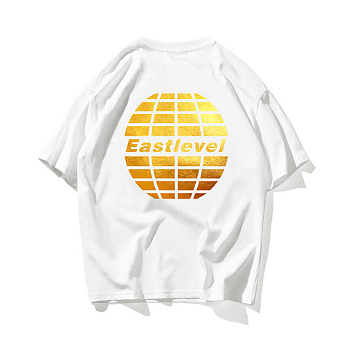 

Men's Unisex T shirt Hot Stamping Letter Plus Size Print Short Sleeve Daily Tops 100% Cotton Basic Casual White Black