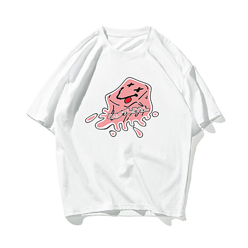 

Men's Unisex T shirt Hot Stamping Letter Plus Size Print Short Sleeve Daily Tops 100% Cotton Basic Casual White Black