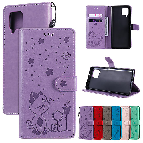 

Phone Case For Samsung Galaxy Full Body Case Leather Flip S21 S21 Plus S21 Ultra S20 S20 Plus S20 ultra S9 S9 Plus Galaxy A91 / M80S S10 Shockproof Flip Pattern Cartoon Flower / Floral PU Leather TPU