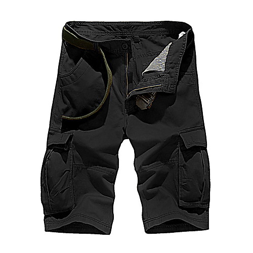 

Men's Cargo Casual / Sporty Daily Holiday Shorts Tactical Cargo Pants Solid Colored Short Zipper Pocket ArmyGreen Black Khaki