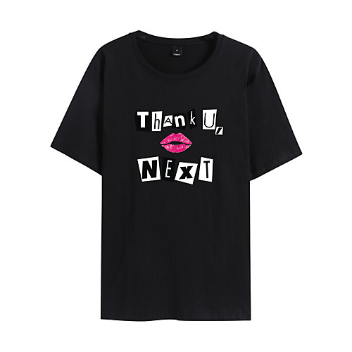 

Men's Unisex T shirt Hot Stamping Letter Plus Size Print Short Sleeve Daily Tops 100% Cotton Basic Casual White Black