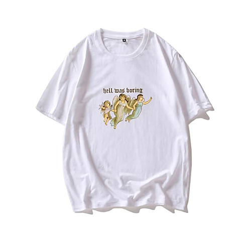 

Men's Unisex T shirt Hot Stamping Portrait Plus Size Print Short Sleeve Casual Tops 100% Cotton Casual Fashion White Black