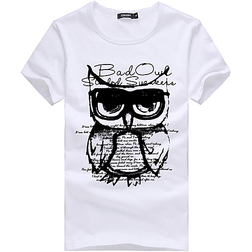 

Men's Unisex T shirt Hot Stamping Animal Plus Size Print Short Sleeve Daily Tops 100% Cotton Basic Casual White Gray