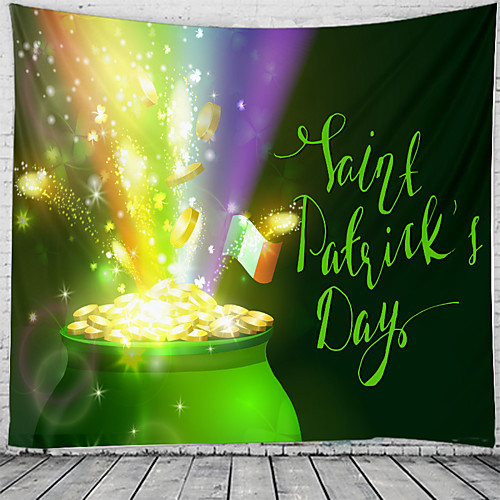 

Happy St. Patrick's Day Wall Tapestry Art Decor Blanket Curtain Hanging Home Bedroom Living Room Decoration