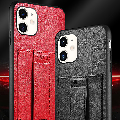 

Phone Case For Apple Back Cover Leather Wallet Card iPhone 12 Pro Max 11 SE 2020 X XR XS Max 8 7 Wallet Card Holder Shockproof Solid Color PU Leather TPU
