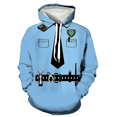 

Men's Pullover Hoodie Sweatshirt Cartoon Print Hooded Daily Holiday 3D Print 3D Print Hoodies Sweatshirts Long Sleeve Blue