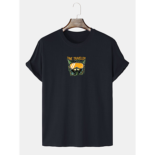

Men's Unisex T shirt Other Prints Graphic Plus Size Short Sleeve Casual Tops 100% Cotton Basic White Black Blue
