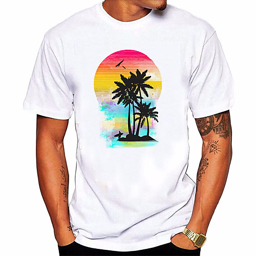 

Men's Unisex Tee T shirt Hot Stamping Plants Holiday Tree Plus Size Print Short Sleeve Daily Tops 100% Cotton Basic Casual Round Neck White / Summer