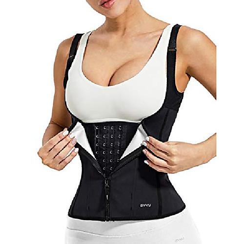 

Women Sweat Vest Sauna Waist Trainer Gym Slimming Workout Body Shaper for Boxing Zipper Tank Top Vest with Adjustable Belts