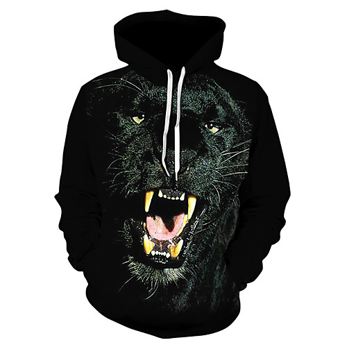 

Men's Pullover Hoodie Sweatshirt 3D Print Hooded 3D Print 3D Print Hoodies Sweatshirts Long Sleeve Loose Black