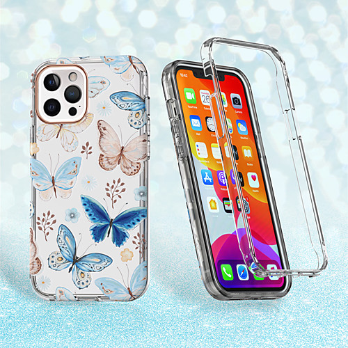 

Phone Case For Apple Full Body Case iPhone 12 Pro Max 11 SE 2020 X XR XS Max 8 7 Shockproof Pattern Butterfly TPU