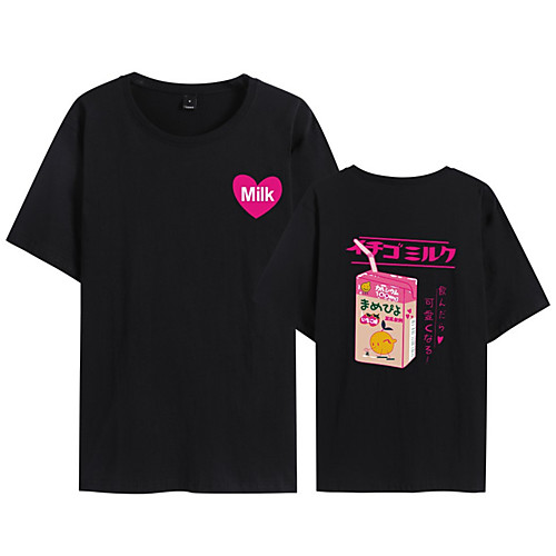 

Men's Unisex T shirt Hot Stamping Cartoon Plus Size Print Short Sleeve Daily Tops 100% Cotton Basic Casual White Black Yellow