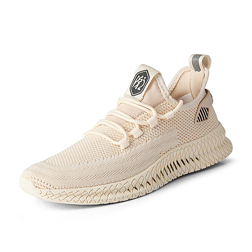 

Men's Trainers Athletic Shoes Sporty Athletic Running Shoes Elastic Fabric Tissage Volant Non-slipping Black Beige Gray Spring Summer