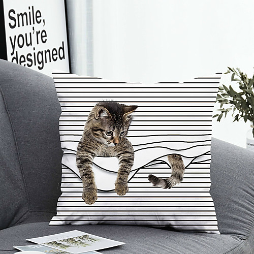 

1 pcs Polyester Pillow Cover Pillow Cover & Insert Simple Classic Square Zipper Polyester Traditional Classic