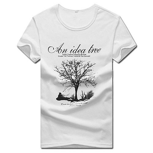 

Men's Unisex T shirt Shirt Hot Stamping Plants Plus Size Print Short Sleeve Daily Tops 100% Cotton Basic Casual Round Neck White Gray / Summer