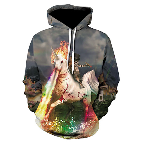 

Men's Pullover Hoodie Sweatshirt 3D Print Hooded 3D Print 3D Print Hoodies Sweatshirts Long Sleeve Loose Yellow Gray White