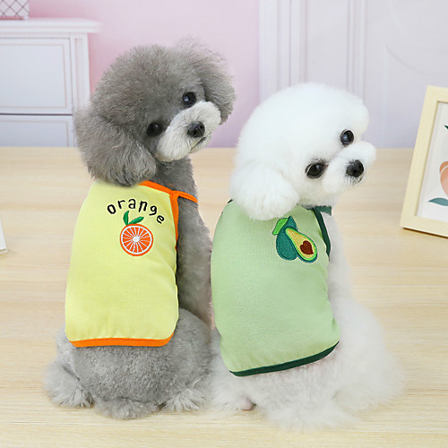 

Dog Cat Shirt / T-Shirt Vest Fruit Basic Adorable Cute Dailywear Casual / Daily Dog Clothes Puppy Clothes Dog Outfits Breathable Yellow Red Pink Costume for Girl and Boy Dog Cotton XS S M L XL XXL