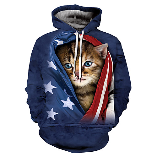 

Men's Pullover Hoodie Sweatshirt 3D Print Hooded 3D Print 3D Print Hoodies Sweatshirts Long Sleeve Loose Blue Green Royal Blue
