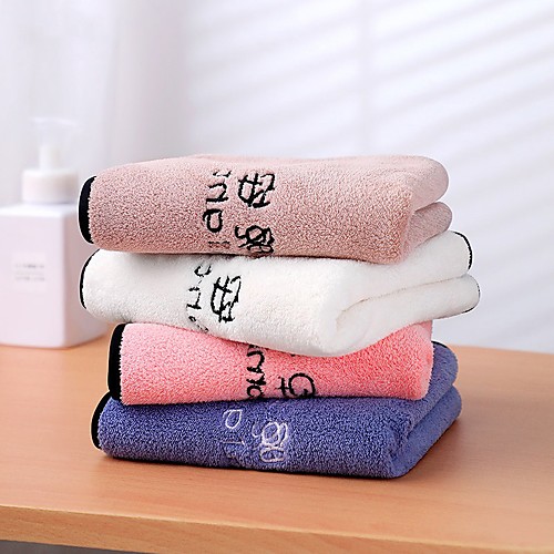 

Thickened Absorbent Towel Household Soft Embroidered Face Towel Dry Hair Towel