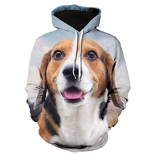 

Men's Pullover Hoodie Sweatshirt 3D Print Hooded 3D Print 3D Print Hoodies Sweatshirts Long Sleeve Loose White