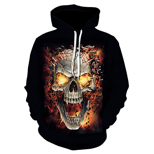 

Men's Pullover Hoodie Sweatshirt 3D Print Hooded 3D Print 3D Print Hoodies Sweatshirts Long Sleeve Loose Black