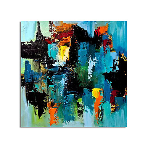 

Oil Painting Hand Painted Square Abstract Modern Stretched Canvas