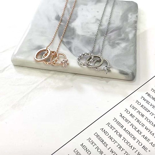 

Women's Clear tiny diamond Necklace Sexy Precious Sweet Silver Rose Gold Silver 45 cm Necklace Jewelry 1pc For Party Evening Festival