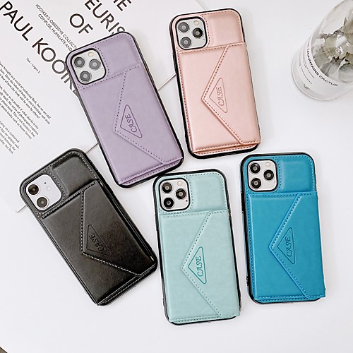 

Phone Case For Apple Back Cover Leather iPhone 12 Pro Max 11 SE 2020 X XR XS Max 8 7 6 Shockproof Dustproof Magnetic Solid Color PU Leather TPU