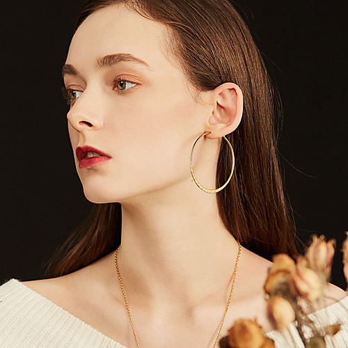 

Women's Hoop Earrings Earrings Ear Clips Geometrical Fashion Stylish Simple Stainless Steel Earrings Jewelry Silver / Gold / Black For Birthday Street Gift Festival