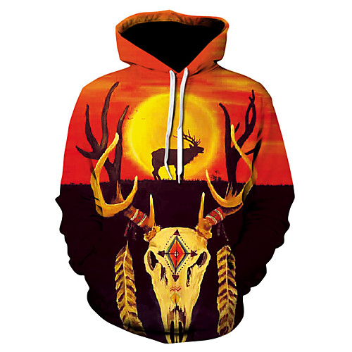 

Men's Pullover Hoodie Sweatshirt 3D Print Hooded 3D Print 3D Print Hoodies Sweatshirts Long Sleeve Loose Red Light Blue