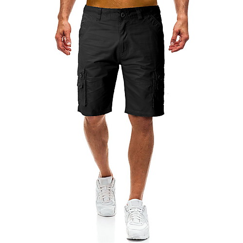 

Men's Cargo Casual / Sporty Daily Holiday Shorts Tactical Cargo Pants Solid Colored Short Zipper Pocket ArmyGreen Black Khaki