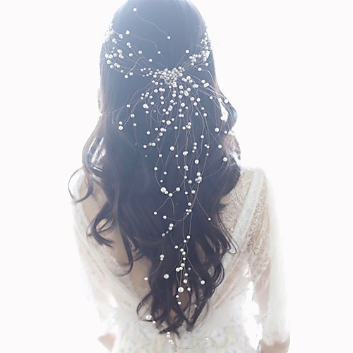 

Bridal Sweet Flocked Headdress with Imitation Pearl 1 PC Wedding / Special Occasion Headpiece
