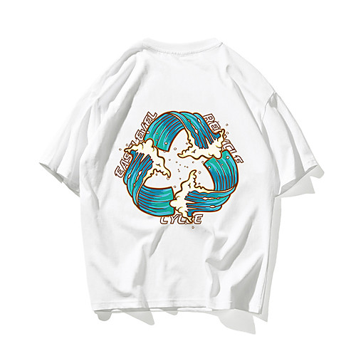 

Men's Unisex T shirt Hot Stamping Cartoon Plus Size Print Short Sleeve Daily Tops 100% Cotton Basic Casual White Black