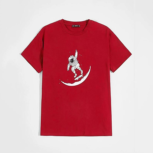 

Men's Unisex T shirt Hot Stamping Portrait Plus Size Print Short Sleeve Casual Tops 100% Cotton Casual Fashion Red