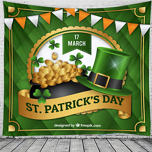 

Happy St. Patrick's Day Wall Tapestry Art Decor Blanket Curtain Hanging Home Bedroom Living Room Decoration