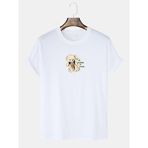 

Men's Unisex T shirt Other Prints Graphic Plus Size Short Sleeve Casual Tops 100% Cotton Basic White Blue Yellow