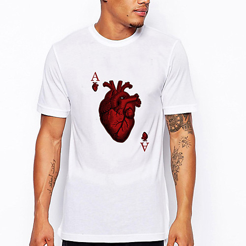 

Men's Unisex T shirt Hot Stamping Cartoon Plus Size Print Short Sleeve Daily Tops 100% Cotton Basic Casual White
