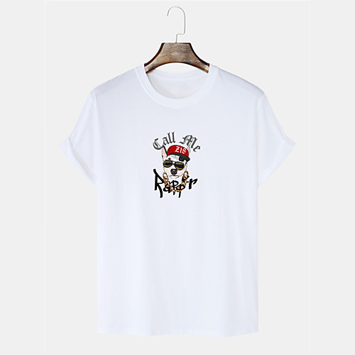 

Men's Unisex T shirt Hot Stamping Dog Graphic Prints Plus Size Short Sleeve Casual Tops 100% Cotton Fashion White Black Blue