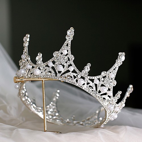 

Bridal Princess Alloy Tiaras with Rhinestone / Pearl 1 PC Wedding / Special Occasion Headpiece