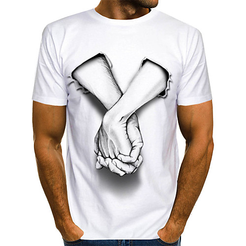 

Men's Unisex T shirt Shirt Hot Stamping Character Plus Size Print Short Sleeve Daily Tops 100% Cotton Basic Casual Round Neck White / Summer