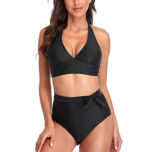 

Women's Bikini Tankini Swimsuit Racerback Open Back Print Solid Color Blue Yellow Black Red Swimwear Padded Strap Bathing Suits New Cute Sweet / Tattoo / Padded Bras / Slim