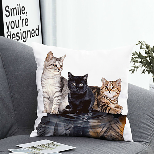 

1 pcs Polyester Pillow Cover Pillow Cover & Insert Simple Classic Square Zipper Polyester Traditional Classic