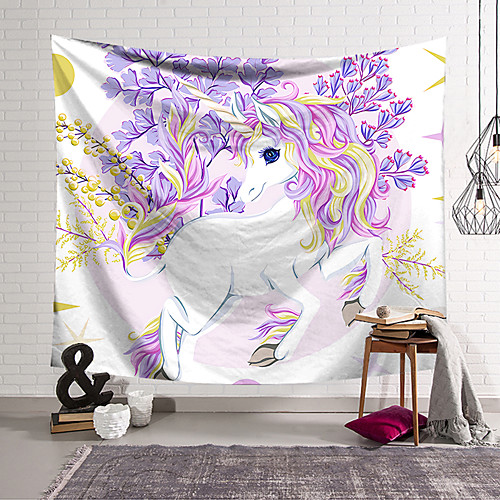 

Wall Tapestry Art Decor Blanket Curtain Hanging Home Bedroom Living Room Decoration Polyester Fan Unicorn Raises Its Feet