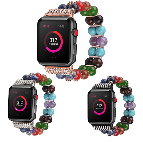 

Smart Watch Band for Apple iWatch 1 pcs Jewelry Design Elastic Beaded Replacement Wrist Strap for Apple Watch Series 6 / SE / 5/4 44mm Apple Watch Series 6 / SE / 5/4 40mm Apple Watch Series 3/2/1