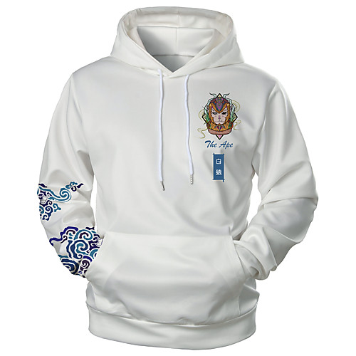 

Men's Pullover Hoodie Sweatshirt 3D Animal Print Hooded Daily Holiday 3D Print 3D Print Hoodies Sweatshirts Long Sleeve Blue White Brown