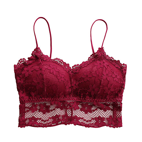 

Women's Bra & Panty Set Padded Bras 3/4 Cup Lace Fashion Sexy Wine