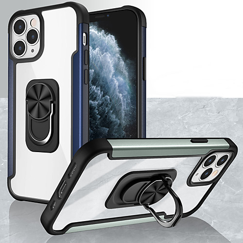 

Ring Phone Case For iPhone 11 12 Pro Max with Built in 360 Rotating Ring Kickstand Clear Back Cover Coque For iPhone XS Max XR X 7 8 PLUS SE2020