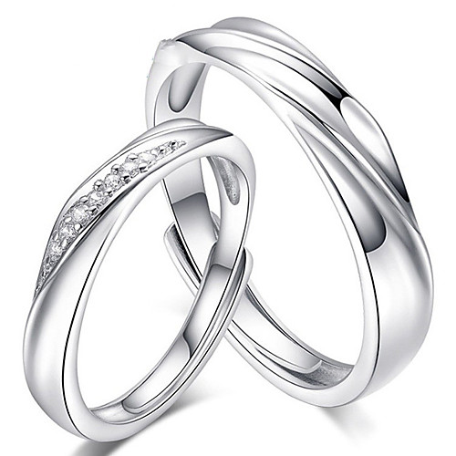 

Couple Rings Geometrical Silver S925 Sterling Silver Love Precious Elegant Fashion 1 Pair Adjustable / Couple's / Adjustable Ring / Band Ring
