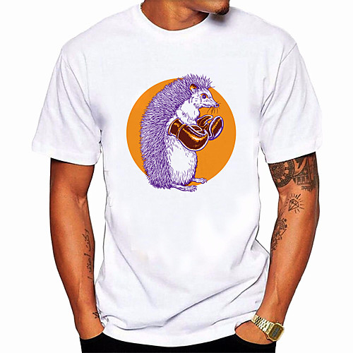 

Men's Unisex T shirt Hot Stamping Animal Plus Size Print Short Sleeve Daily Tops 100% Cotton Basic Casual White