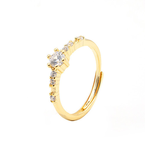 

Ring tiny diamond Gold Gold Plated S925 Sterling Silver Ball Elegant Fashion 1pc Adjustable / Women's / Adjustable Ring